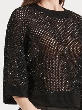 Another Love MESH ROSALIA SEQUIN SWEATER - NWT